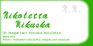 nikoletta mikuska business card